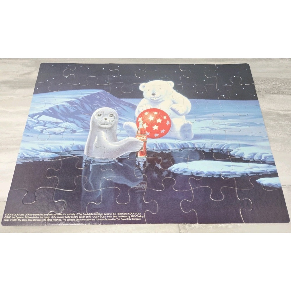 1997 Coca Cola Baby‎ Polar Bear Puzzle Rare! - 36 Pieces 15x11